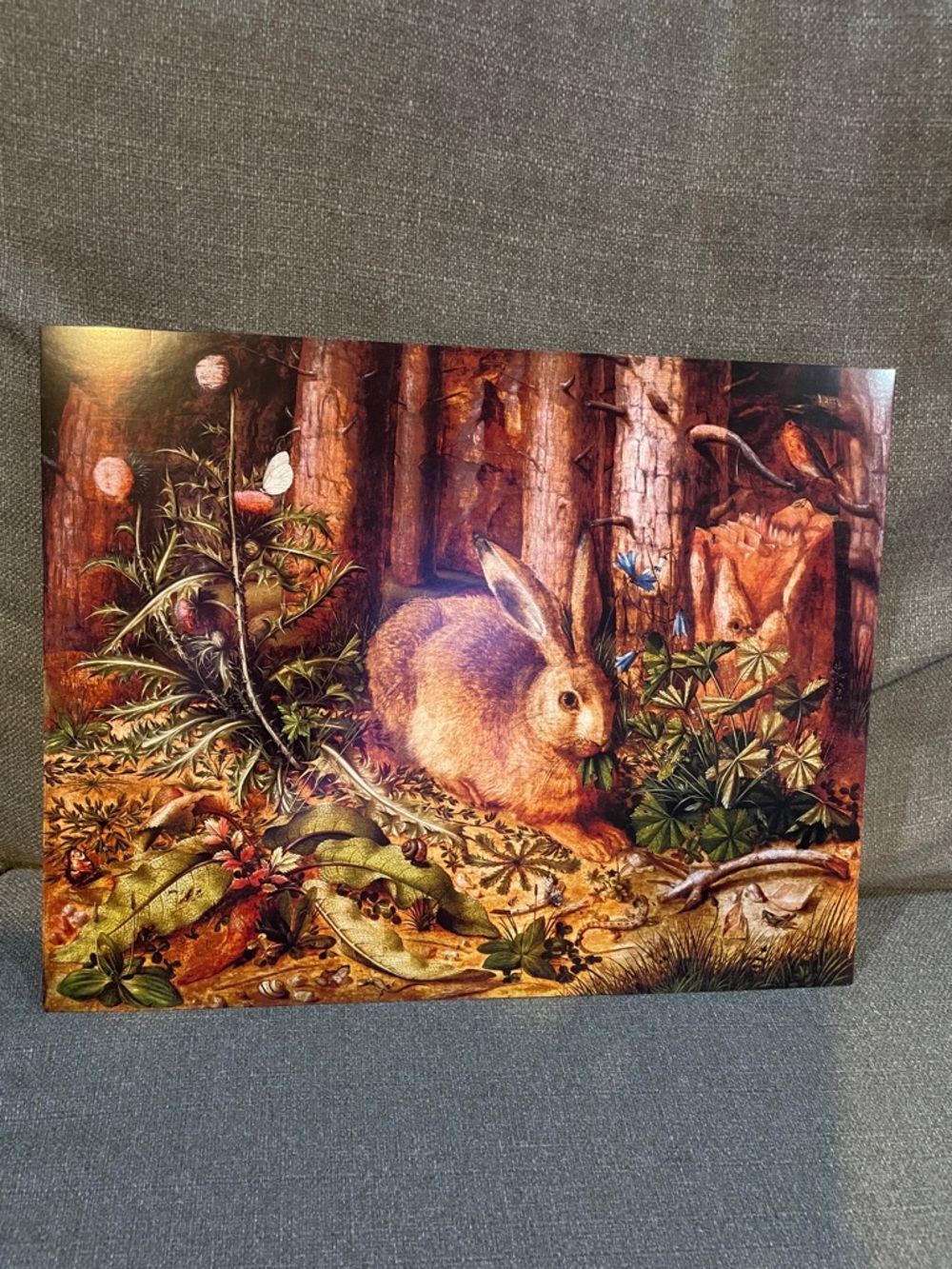 A hare in the Forest Poster Art by Hans Hoffman Unframed